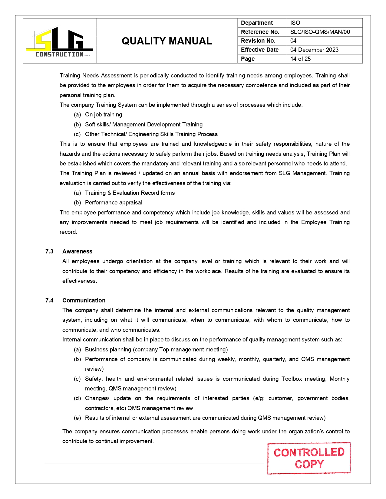 QMS Manual Page 16